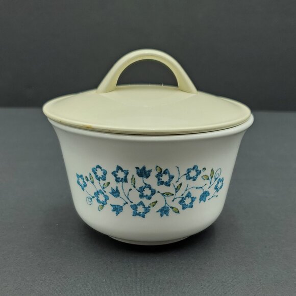 Corelle Blue Heather Creamer Sugar Bowl Corning Floral Blue Flowers Creamer Set - Picture 8 of 10
